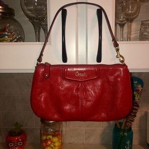 Coach Baguette/Wristlet in Red Leather